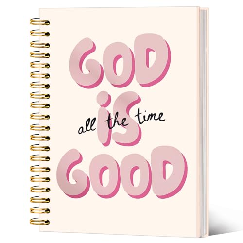 Christian Notebook Journal, Bible Verse Journal for Women, Bible Journaling Supplies, Christian Gifts for Women Faith, God Is Good All the Time Scripture Religious Spiral Notebook 5.5x8.3 In - color: God Is Good All The Time