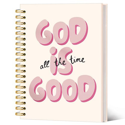 Christian Notebook Journal, Bible Verse Journal for Women, Bible Journaling Supplies, Christian Gifts for Women Faith, God Is Good All the Time Scripture Religious Spiral Notebook 5.5x8.3 In - color: God Is Good All The Time