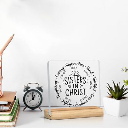 Secret Sister Gifts for Women Christian Acrylic Desk Sign - color: M60A02