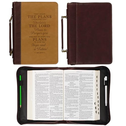 Christian Art Gifts Faux Leather Bible Cover for Men and Grads: I Know the Plans