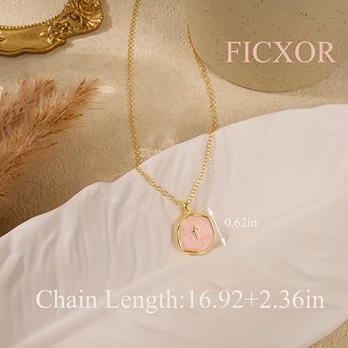 Cross Necklace for Women,Dainty 14k Gold Plated Pendant Necklaces - color: Gold-1