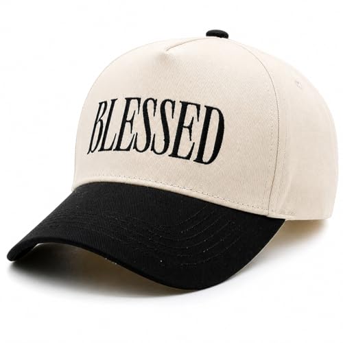 QCWN Blessed Hat Vintage Cotton Christian Trucker Hats for Men and Women Adjustable Jesus Trucker Hat Trendy Faith Baseball Cap for Church Services Outdoor Prayer and Meaningful Religious Gifts