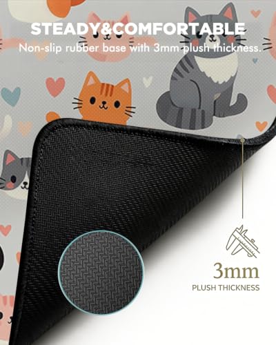 Mouse Pad, Desk Mat, 31.5x11.8in Large Mousepad, Cat Family - color: Cat Family