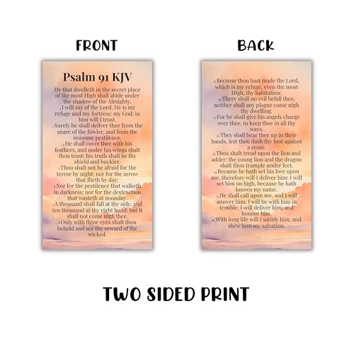 Lashicorn Psalm 91 Full Bible Verse KJV Wallet Card 50pk 2x3.5” Encouragement King James Version Fundamentalist Memory Scripture Bulk Handout