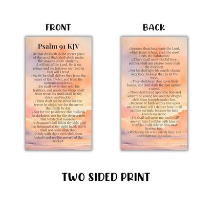 Lashicorn Psalm 91 Full Bible Verse KJV Wallet Card 50pk 2x3.5” Encouragement King James Version Fundamentalist Memory Scripture Bulk Handout