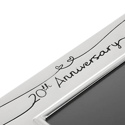 Haysom Interiors Beautiful Two Tone Silver Plated 20th Anniversary 4" x 6" Picture Frame with Black Velvet | Unique and Thoughtful Gift Idea by Happy Homewares - size: 20th Anniversary