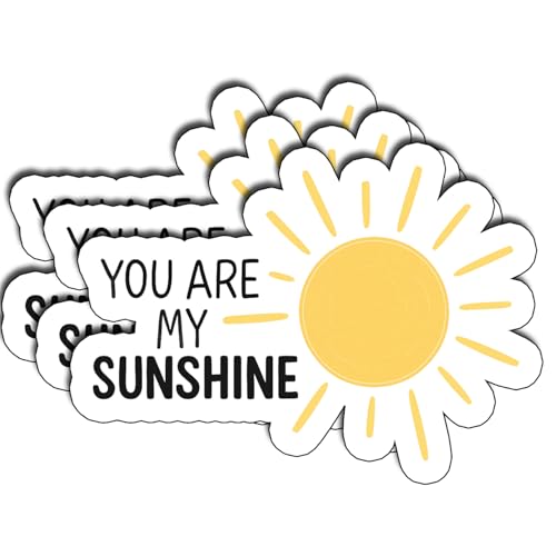 (3Pcs) You are My Sunshine Stickers Cute Positive Quote Motivational Inspirational Gifts Waterproof Vinyl Decals for Kindle Water Bottle Bumper Car Laptop Size 2.4" x 3" - color: . You Are My Sunshine