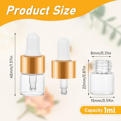 20 Pack 1ml Mini Dropper Bottle for Cuticle Oil - size: 1ml
