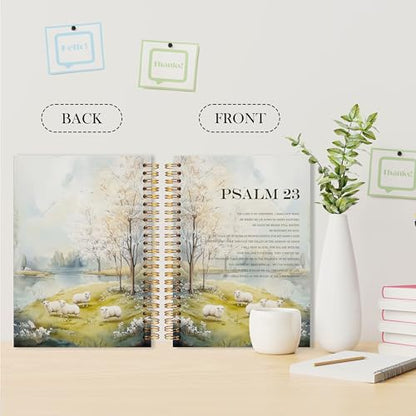 Christian Spiral Notebook, Psalm 23 Bible Verse Journal, Christian Gifts for Women Faith, Church Notes Notebook, the Lord Is My Shepherd Scripture Journal, 5.5x8.3 - color: YhSj 5