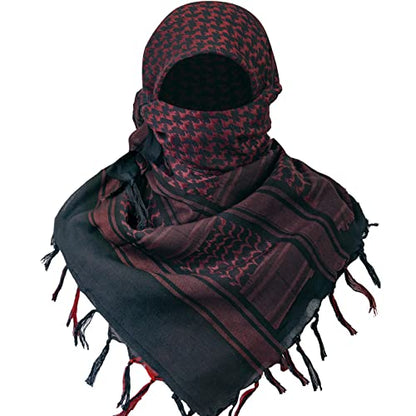 Aonal Military Shemagh Tactical Desert Scarf, Keffiyeh Scarf for Men - color: Red