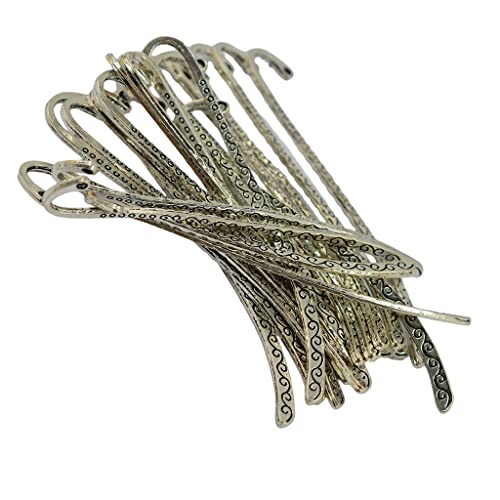 Esquirla 30x Retro Silver Bookmark Metal Charms Pendant for - color: 30pcs Tibetan Silver