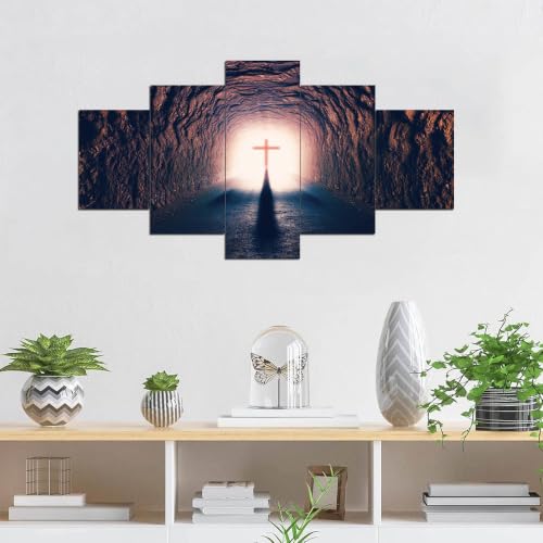 ARNLRDYA Cross Canvas Wall Art Jesus Christ, 60''Wx32''H - color: Artwork-01
