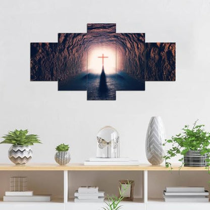 ARNLRDYA Cross Canvas Wall Art Jesus Christ, 60''Wx32''H - color: Artwork-01