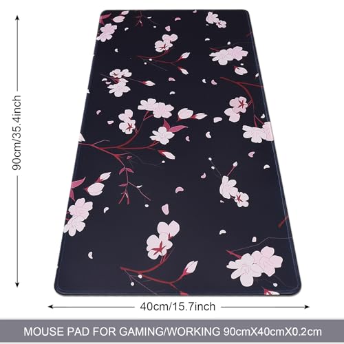 XXL Gaming Mouse Pad 35.4x15.7 Professional Large Mouse Pad & Computer Game Mouse Mat-90x40 Blackhua - color: Blackhua, size: 35.4L x 15.7W inches