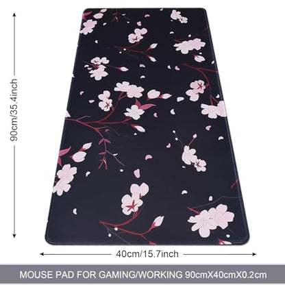 XXL Gaming Mouse Pad 35.4x15.7 Professional Large Mouse Pad & Computer Game Mouse Mat-90x40 Blackhua - color: Blackhua, size: 35.4L x 15.7W inches