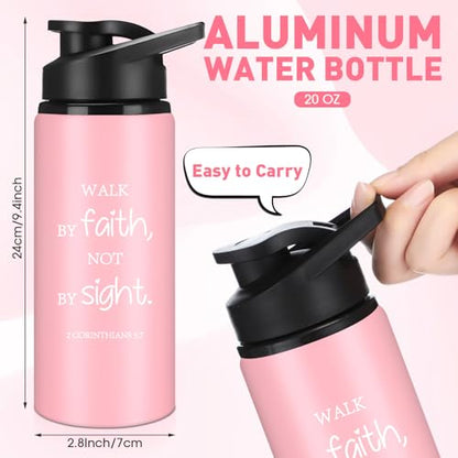 10 Pcs Christian Aluminum Water Bottles, Light Colors, English - color: Light Colors, style: English
