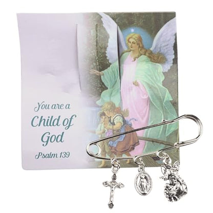 Needzo Miraculous You Are A Child of God, Pslam 139 Bible Verse Brooch, Baptism and First Communion Gifts, 2.12 Inches