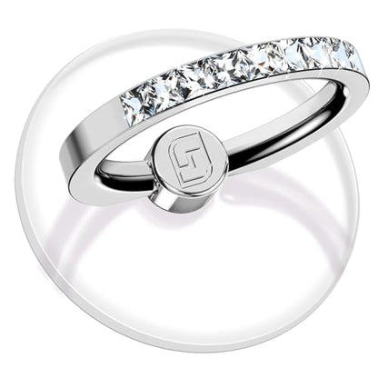 2 Pcs Jsoerpay Clear Phone Ring Holder with Diamond, Silver - color: 2 Silver Diamond