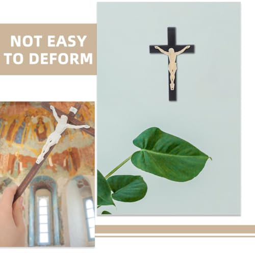 Luxshiny DIY Jesus Statue Decoration 3.93 Inch Christian Crucifix Wall Cross Figurines Set of 5 for Home and Office Religious Craft Ornament