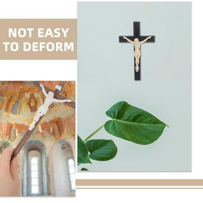Luxshiny DIY Jesus Statue Decoration 3.93 Inch Christian Crucifix Wall Cross Figurines Set of 5 for Home and Office Religious Craft Ornament