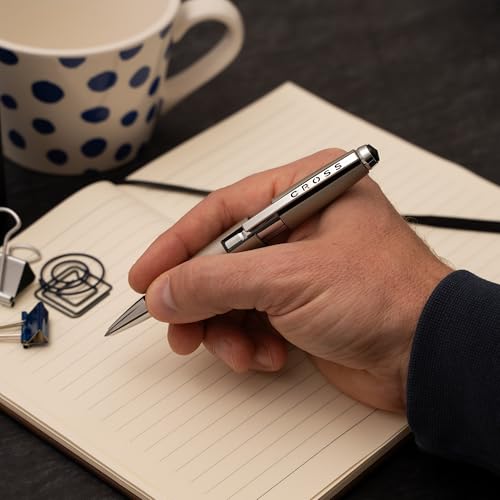 Cross Edge Gel Rollerball Pen, Sonic Titanium and Chrome Trim, Personalized — Engineer, Architect, Tech Professional, or STEM Graduation Recognition Gift - color: Sonic Titanium