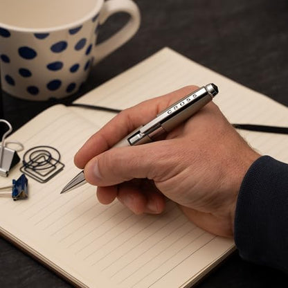 Cross Edge Gel Rollerball Pen, Sonic Titanium and Chrome Trim, Personalized — Engineer, Architect, Tech Professional, or STEM Graduation Recognition Gift - color: Sonic Titanium