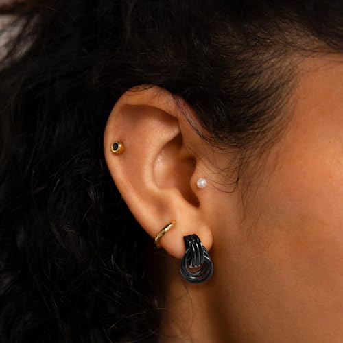 14K Gold Earring Cross Waterdrop Butterfly Heart Knot Earrings for Women Gold Silver Cross Leverback Drop Gold Silver Teardrop Hoop Dangle Earring White Gold Dangle Drop Earring - color: Black-Statement Knot Dangle Earring