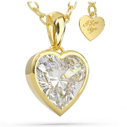 SERASAR Premium Necklace Women| 316L Stainless-Steel | 18 Carat - color: Gold, style: Love