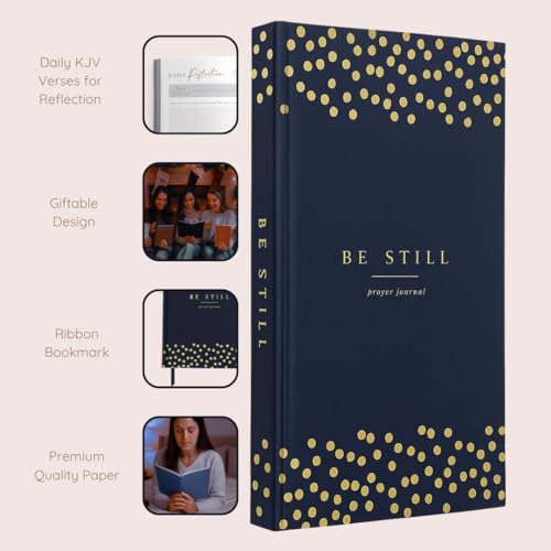 Daily Prayer Journal with Prompts | 90-Day Guided Devotional & Scripture Reflection | Bible Study and Spiritual Growth Tracker | Undated Faith Planner, 5.5x8" - Navy Blue Dotted - color: Dotted Navy Blue