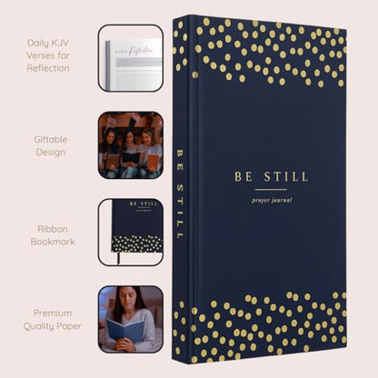Daily Prayer Journal with Prompts | 90-Day Guided Devotional & Scripture Reflection | Bible Study and Spiritual Growth Tracker | Undated Faith Planner, 5.5x8" - Navy Blue Dotted - color: Dotted Navy Blue