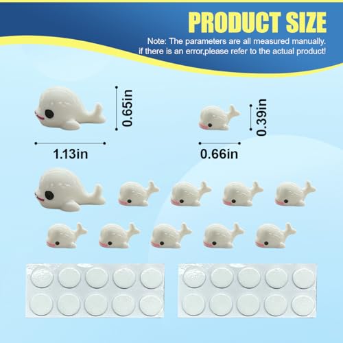 Dolphins Car Dashboard Decorations, Funny Resin Animals Rear View Mirror Ornaments, Mini Cute Automotive Interior Accessories for Women Girl (WH-12PCS) - size: WH-12PCS