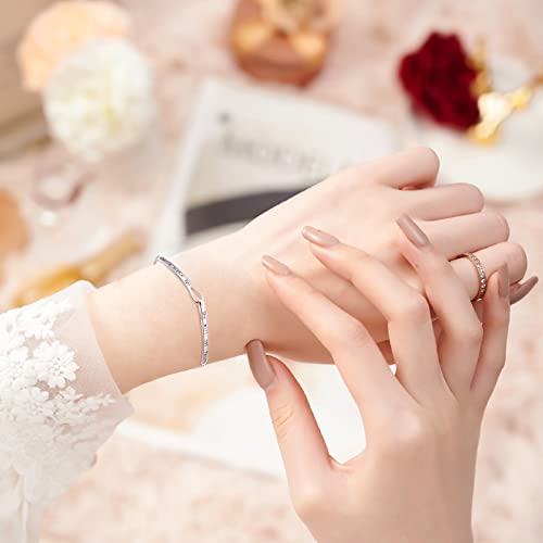 Sterling Silver Engraved Inspirational Adjustable Infinity Bracelet Graduation Gift for Mother Sister Best Friend Jewelry for Women