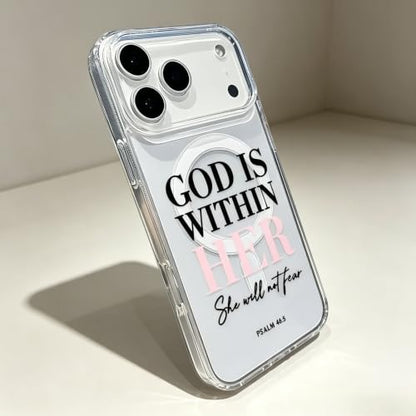 God is Within Her Psalm 46:5 Phone Case, White, for iPhone 16 Plus