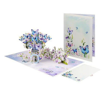 Butterflies Bottle Pop Up Sympathy Cards with Envelopes, Sorry for Your Loss Card, Religious Pop Up Sympathy for Loss of Loved one, Mother, Father, Husband (Butterflies Bottle) - color: Butterflies Bottle