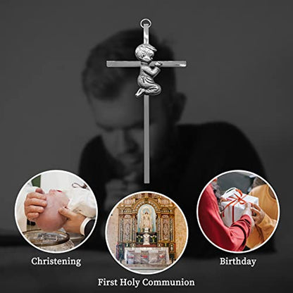 CHIMUYU Boy Girl Cross Wall Decor Baptism Gifts for Boys, Girls, Kids, Christening, First Holy Communion, Baby Shower, Birthday, Catholic Gift (Boy, 1) - style: Boy