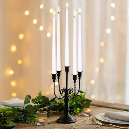 Mega Candles 12 pcs Unscented White Taper Candles, Hand Poured Wax Candle 12 Inch x 7/8 Inch, Home Décor, Wedding Receptions, Centerpieces, Occasions, Events, Romantic Dinners, Prayer, Holders - color: White