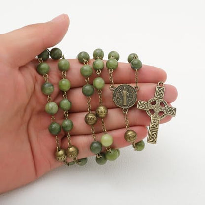 KOMI 8mm Natural Stone Beads Rosary Necklace Rosarios Catolicos Para Mujer Catholic Rosary Beads for Women Christian Gifts - style: Rosary-3