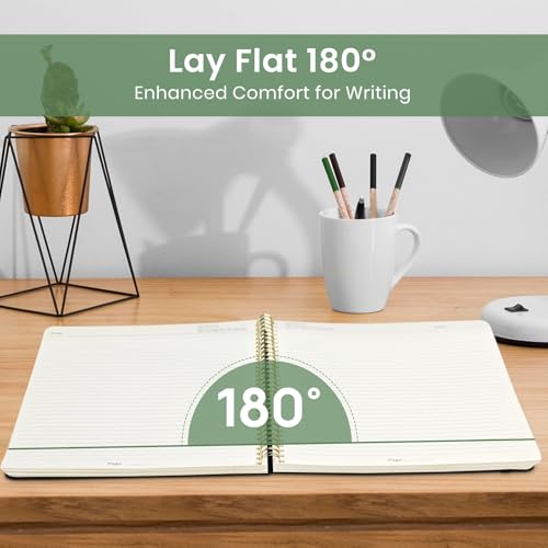 Taja Large Spiral Lined Journal for Women and Men, Notebook for Work - color: D-Hummingbird