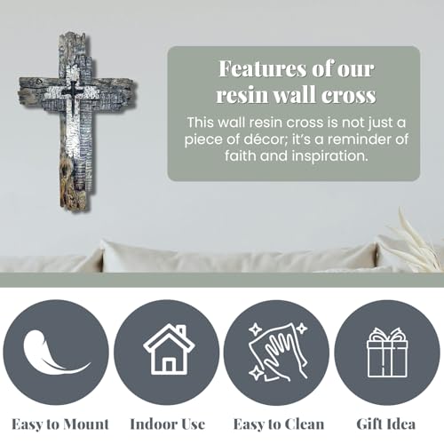 Taprion Modern Rustic Wall Cross Christian Cross Wall Decor