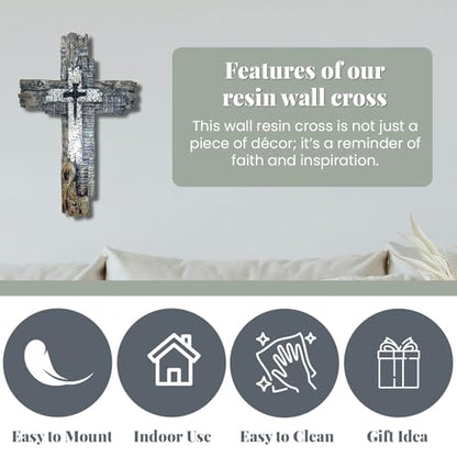 Taprion Modern Rustic Wall Cross Christian Cross Wall Decor