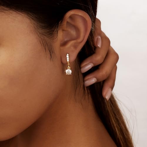 Gold/Silver Earrings Hoop Cross Dangle Earring Jewelry Gifts - style: Zircon-GD-E0778