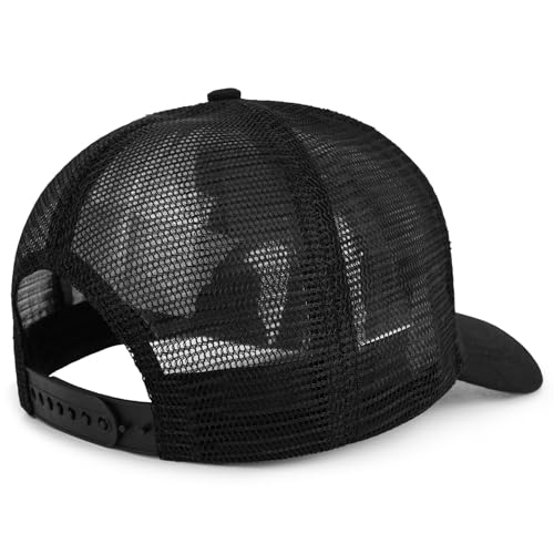 Faith Over Fear Christian Hats for Men Women, American Flag Trucker Hat, Religious Gifts for Thanksgiving Christmas - color: Black