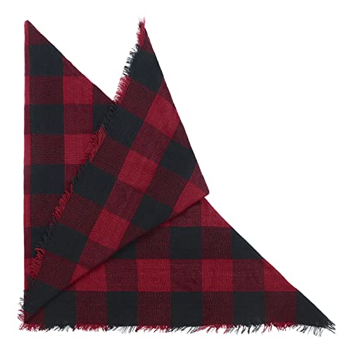 American Trends Scarfs for Women Winter Triangle Scarf Classic Plaid Warm Scarf Soft Scarves Knitted Wrap Shawl - color: Triangle Red & Black