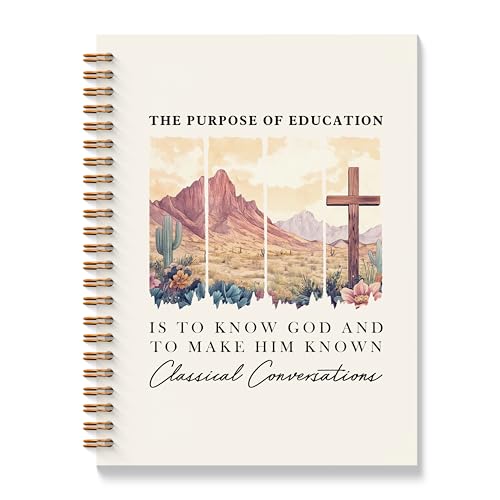 Western Desert Christian Spiral Notebooks, Purpose of Education Bible Journaling Notebook, Religious Journal for Women, Church Notes Notebook, Faith Based Gifts, 5.5x8.3 Inches - color: Desert Christian