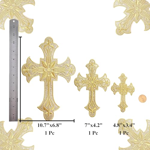 Golden Decorative Cross Appliques
