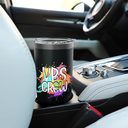 I Love VBS Crew Vacation Bible School Paint Splatter Stainless Steel Insulated Tumbler