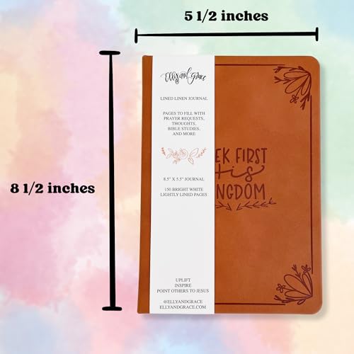 Bible Journal for Women - Christian Gifts for Women Daily Journal Prayer Journal Bible Journaling Supplies for Bible Study Gratitude Journal - 8.5" x 5.5" - 150 Page Lined Journal (Seek First) - color: Seek First