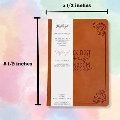 Bible Journal for Women - Christian Gifts for Women Daily Journal Prayer Journal Bible Journaling Supplies for Bible Study Gratitude Journal - 8.5" x 5.5" - 150 Page Lined Journal (Seek First) - color: Seek First