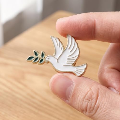 10pcs Dove Brooch Set Peace Dove Pin with Olive Branch Metal Brooch Lapel Badge for Women Jackets Sweaters Scarves Suits Bags Everyday Wear