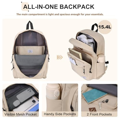 VX VONXURY Kids Backpack for School Travel,16.7 Inch Lightweight Bookbag - color: Beige